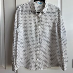 J.McLaughlin Linen Blend Geometric Button Down